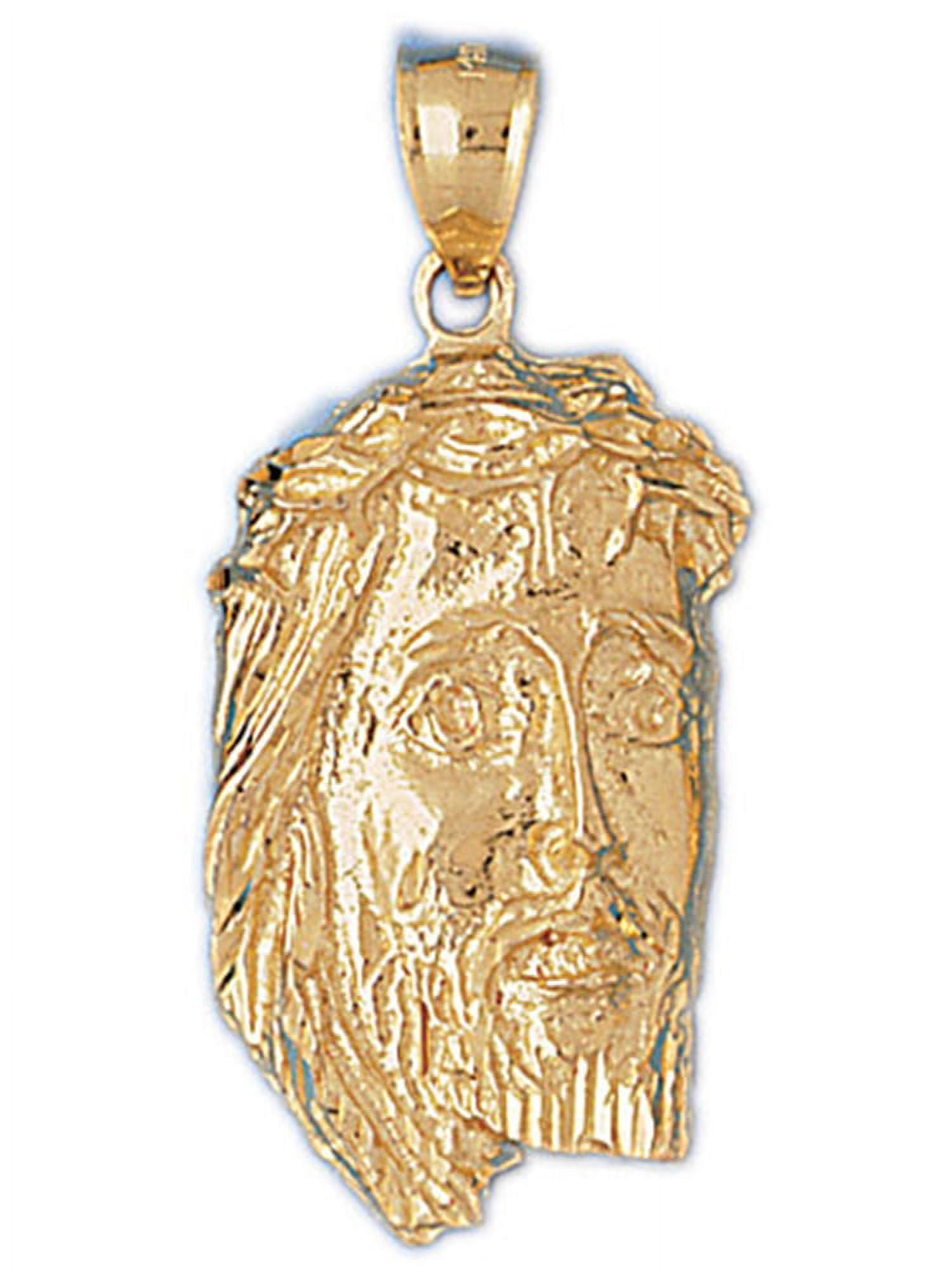 Solid gold jesus head pendant best sale