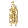 thumbnail image 1 of 14K Yellow Gold Jewish Mezuzah Torah Scroll with Star of David & Menorah Pendant, 1 of 4