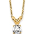 thumbnail image 1 of 14K Yellow Gold Lab Grown Diamond 1/4Ct. Round Si+, H+, Solitaire Necklace Made In United States pm4396-025-lg-18, 1 of 5