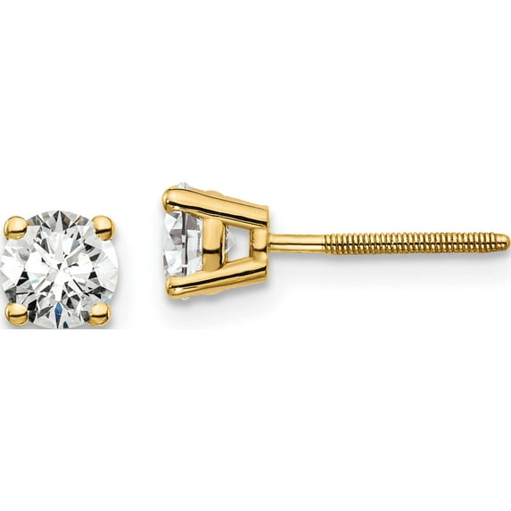 14K Yellow Gold Lab Grown Diamond 3/4Ctw Cert. Vs/Si, D E F, Screw Back Earrings Made In United States em1006s-075c-ld