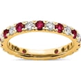 thumbnail image 1 of 14K Yellow Gold Lab Grown Diamond Si1/Si2 G H I & Cr Ruby Eternity Band (Size 9) Made In India et0048-cru-070-9ylg, 1 of 5
