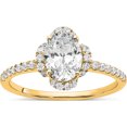 thumbnail image 1 of 14K Yellow Gold Lab Grown Diamond Si1/Si2, G H I, Oval Semi-Mount Eng. Ring (Size 7) Made In India rm7990e-100-ylg, 1 of 5