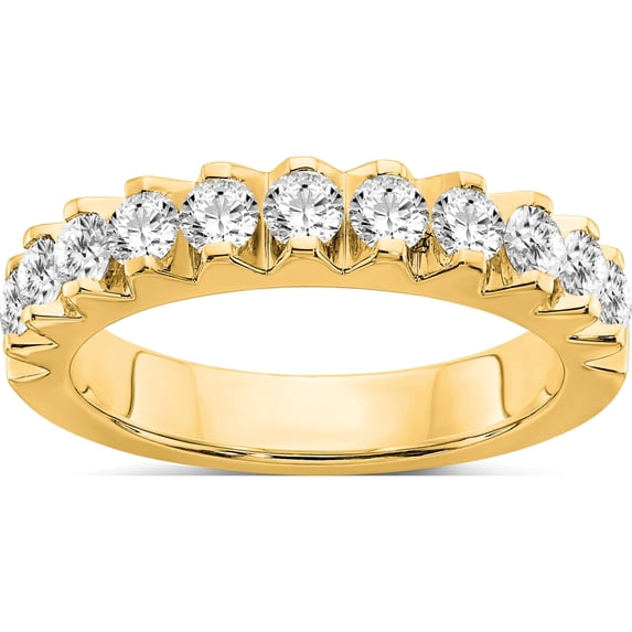 14K Yellow Gold Lab Grown Diamond Si1/Si2, G H I, Ring (Size 7) Made In India rm7941-100-ylg