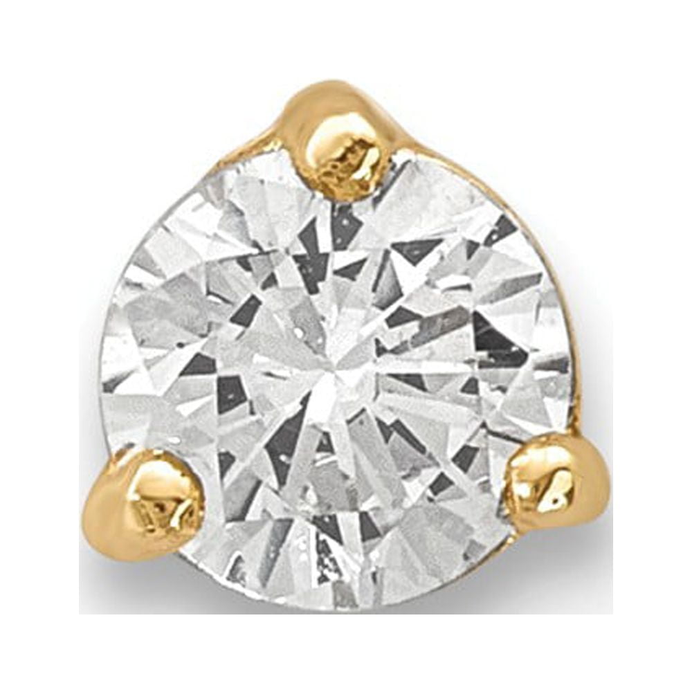 14K Yellow Gold Labrets 10 mm 3 14K 3.5mm CZ Labret Face Jewelry