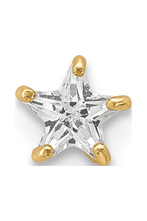 14K Yellow Gold Labrets 11 mm 4.5 14K CZ Star Labret Face Jewelry