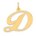 thumbnail image 1 of 14K Yellow Gold Large Fancy Script Letter D Initial Charm, 1 of 1