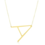 KARAT RUSH 14K Yellow Gold Large Initial "A" on 18in Cable Chain with Lobster Clasp