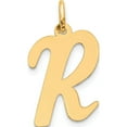 thumbnail image 1 of 14K Yellow Gold Large Script Letter R Initial Charm Made In United States yc662r, 1 of 6