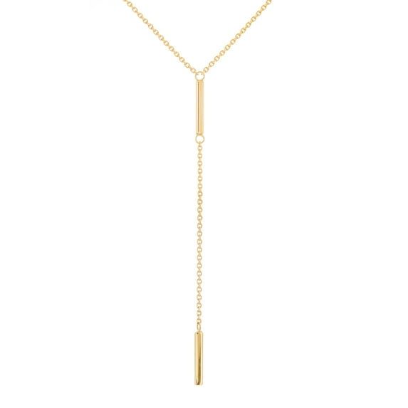 14K Yellow Gold Lariat Bar Necklace