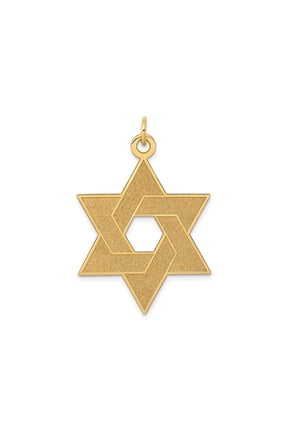 Gem & Harmony 14K Yellow Gold Laser Etched Star Of David Pendant (NO CHAIN) for Women