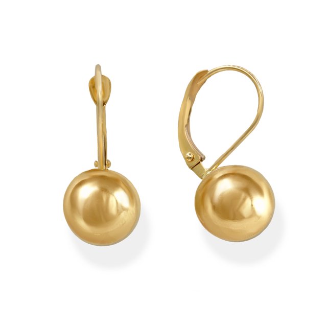 14K Yellow Gold Leverback Earrings