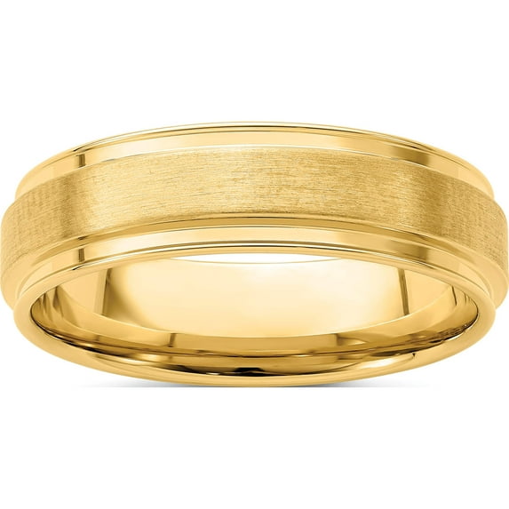 14K Yellow Gold Light Comfort Fit Brush Satin Fancy Band (Size 11) Made In United States yb118l-11