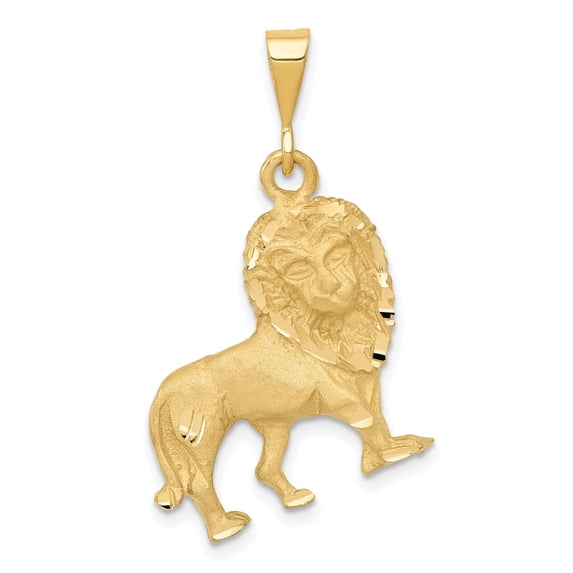 14K Yellow Gold Lion Charm King of the Jungle Pendant