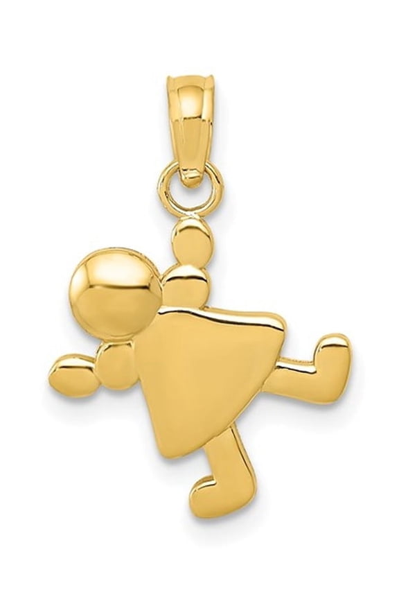 Gem & Harmony 14K Yellow Gold Little Baby Girl Charm Pendant (NO Chain) for Women
