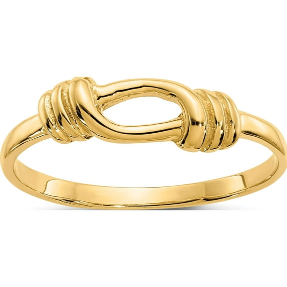 14K Yellow Gold Love Knot Band (Size 7) Made In Peru k4602