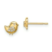 14K Yellow Gold Madi K Bird Cubic Zirconia Stud Earrings