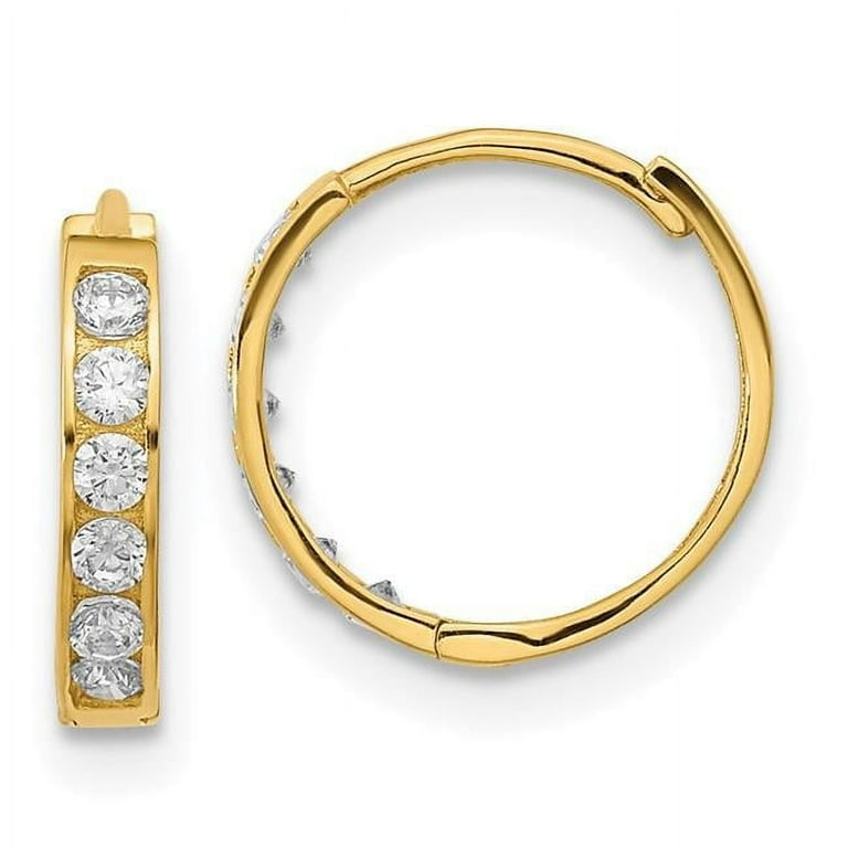 14k Yellow Gold Madi K 10mm Hinged Hoop Earrings 14k Yellow Gold Madi K 10mm Hinged Hoop Earrings
