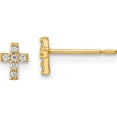 thumbnail image 1 of 14K Yellow Gold Madi K Cz Cross Post Earrings (5.22 X 4) Made In Vietnam gk1108, 1 of 5