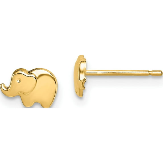 14K Yellow Gold Madi K Elephant Post Earrings Made In Italy se2897