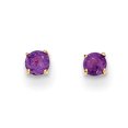 thumbnail image 1 of 14K Yellow Gold Madi K Round Amethyst 3mm Post Earrings, 1 of 3