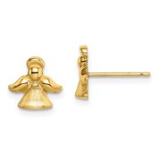 14K Yellow Gold Madi K Satin & Polished Angel Post Earrings