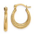 thumbnail image 1 of 14K Yellow Gold Madi K Textured Hoop Earrings, 1 of 1