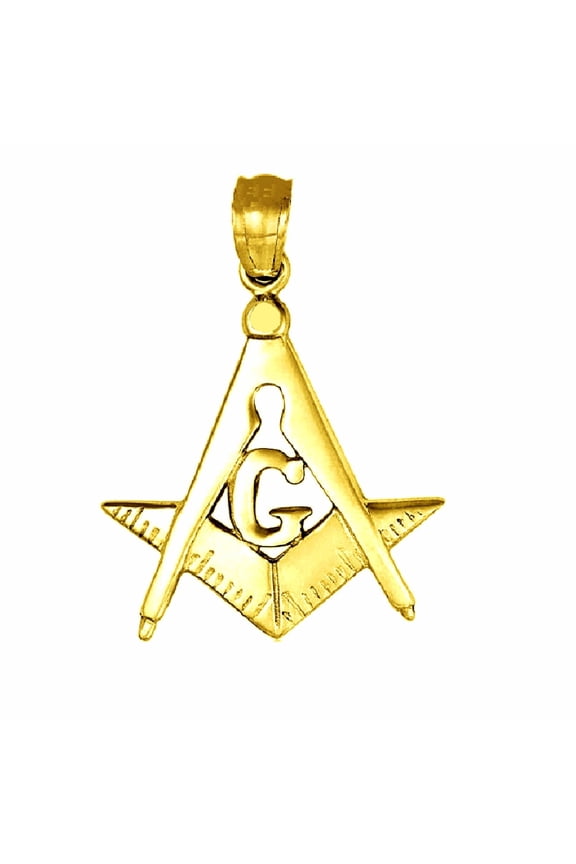 14K Yellow Gold Masonic Symbol Pendant