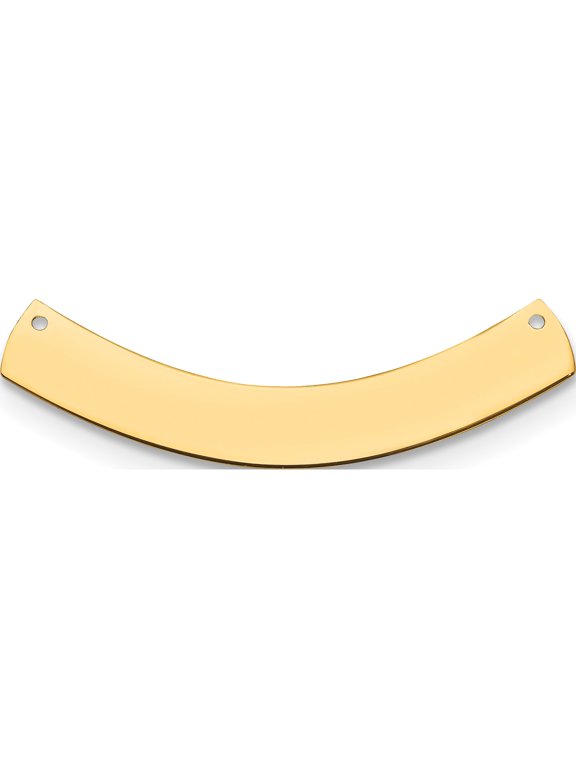 14K Yellow Gold Medium Curved Blank Bar