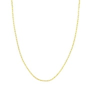 14K Yellow Gold Men & Women's 18" 1.85mm Hand Made Flat Link Chain Necklace