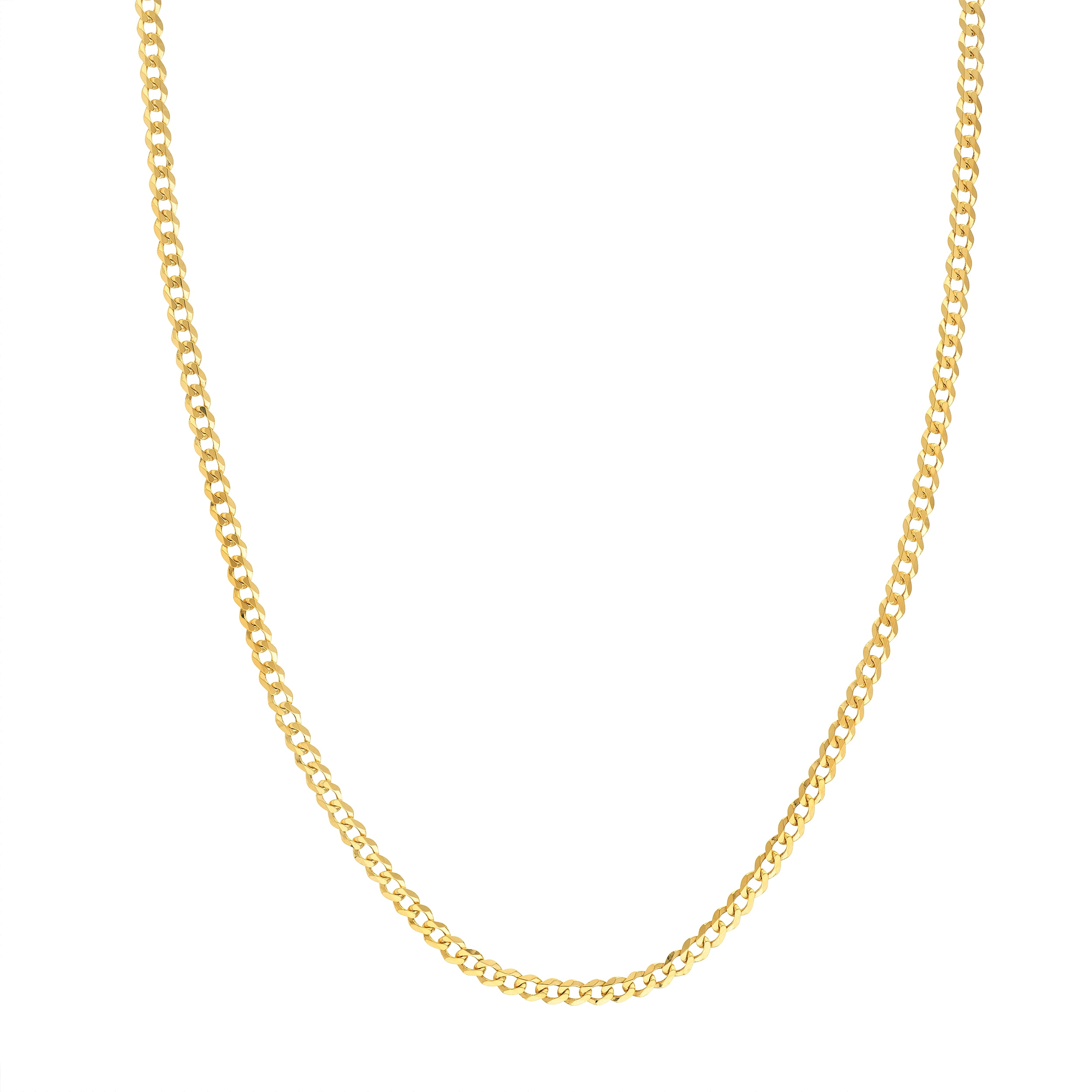 JEWELRY ADDICT 14K Yellow Gold Men & Women's 20" 3.70mm Light Cuban Chain Necklace