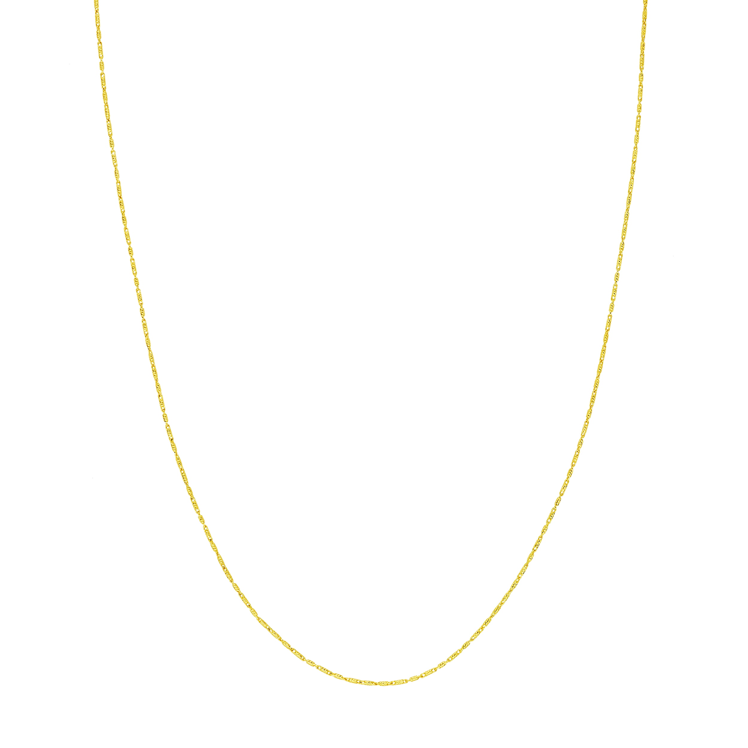 JEWELRY ADDICT 14K Yellow Gold Men & Women's 22" 0.95mm Adjustable Diamond Cut Lumacina Chain Necklace with Silicon Bead