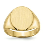 14K Yellow Gold Mens Signet Ring Size 9