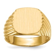 14K Yellow Gold Mens Signet Ring Size 9