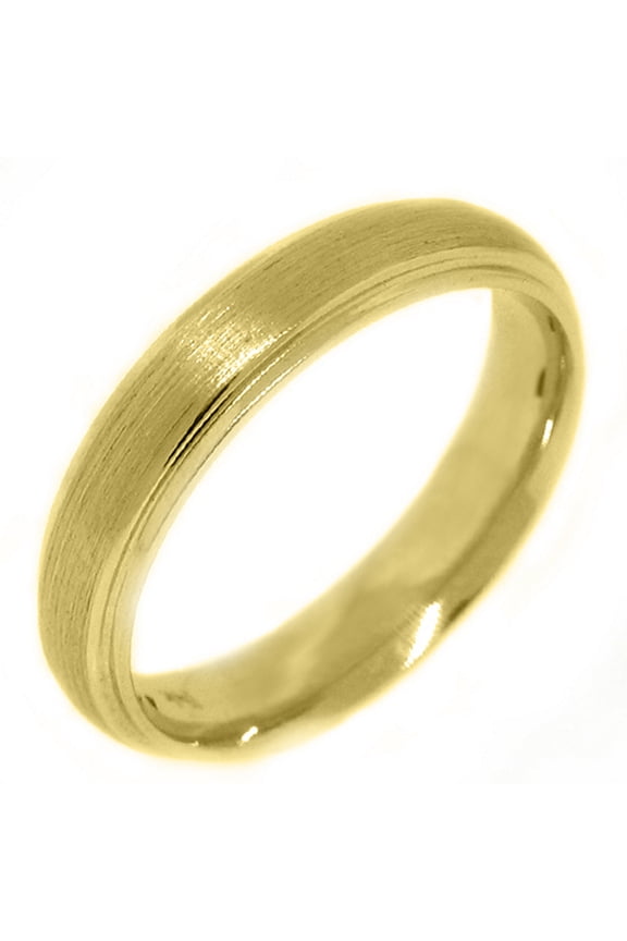 14K Yellow Gold Mens Wedding Band 4.5mm Sand Finish (Size 14)