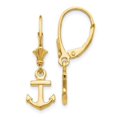 thumbnail image 1 of 14K Yellow Gold Mini Anchor Leverback Earrings, 1 of 1