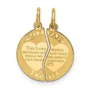 BAGATELA 14K Yellow Gold Mizpah Charm - 2 Piece