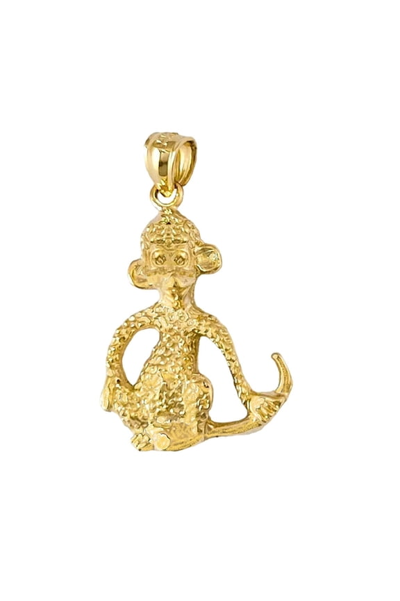 14K Yellow Gold Monkey Pendant