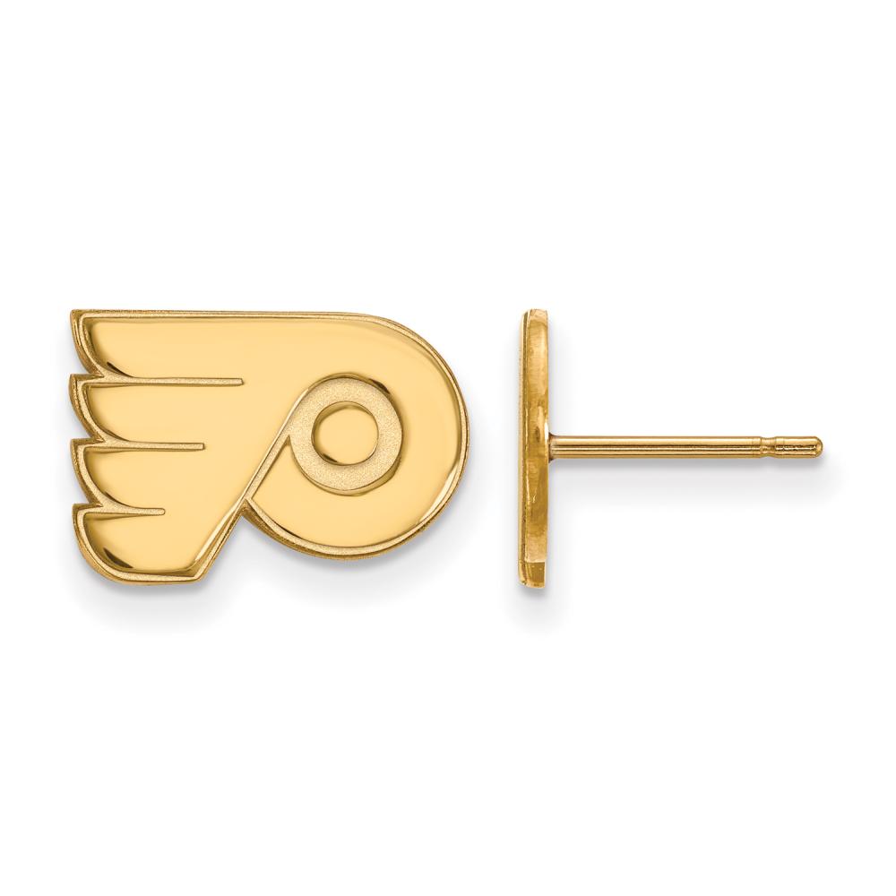 14K Yellow Gold NHL LogoArt Philadelphia Flyers XS Post Earrings - image 1 of 6