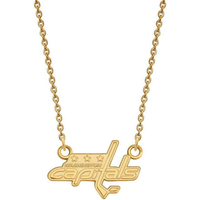 14K Yellow Gold NHL LogoArt Washington Capitals Small Pendant Necklace