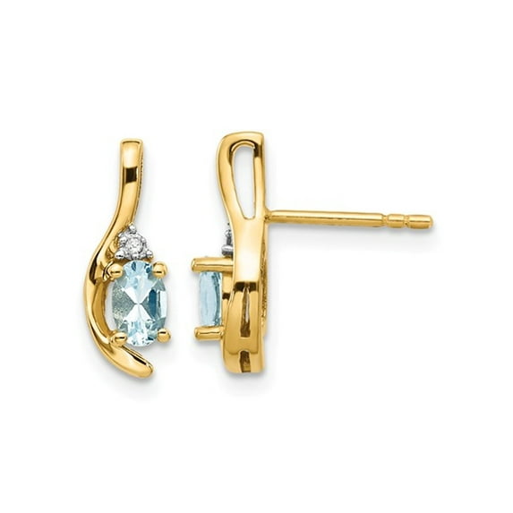 Gem & Harmony 14K Yellow Gold Natural Aquamarine Earrings 2/5 carat (Ctw) for Women