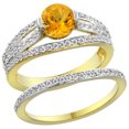 thumbnail image 1 of 14K Yellow Gold Natural Citrine 2-piece Engagement Ring Set Round 6mm, size 5, 1 of 2