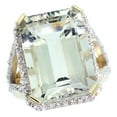 thumbnail image 1 of 14K Yellow Gold Natural Diamond Green Amethyst Ring Emerald-cut 18x13mm, size 7, 1 of 3