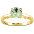thumbnail image 1 of 14K Yellow Gold Natural Green Amethyst Solitaire Engagement Ring Round 7 mm, size 9, 1 of 3