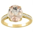thumbnail image 1 of 14K Yellow Gold Natural Morganite Ring Oval 11x9 mm Diamond Accents, size 5, 1 of 3