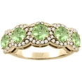 thumbnail image 1 of 14K Yellow Gold Natural Peridot 5-Stone Ring Round 4mm, size 5.5, 1 of 2