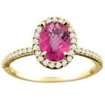 thumbnail image 1 of 14K Yellow Gold Natural Pink Sapphire Ring Oval 8x6mm Diamond Accent, size 6, 1 of 2