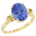 thumbnail image 1 of 14K Yellow Gold Natural Tanzanite Ring Oval 10x8mm Yellow Sapphire Accent, size 5, 1 of 2