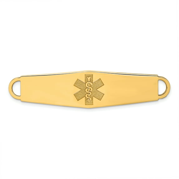 14K Yellow Gold Non-enameled Medical Jewelry ID Plate Bracelet