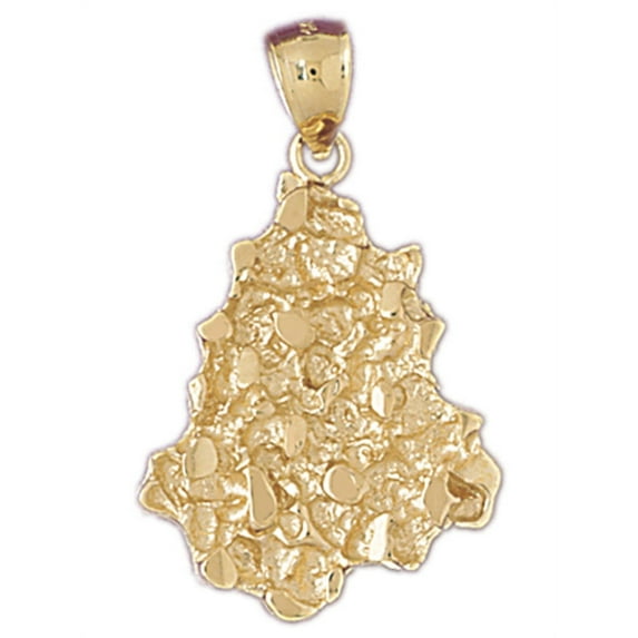 14K Yellow Gold Nugget Pendant - 38 mm