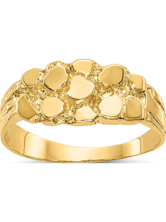 14K Yellow Gold Size 6 Nugget Ring